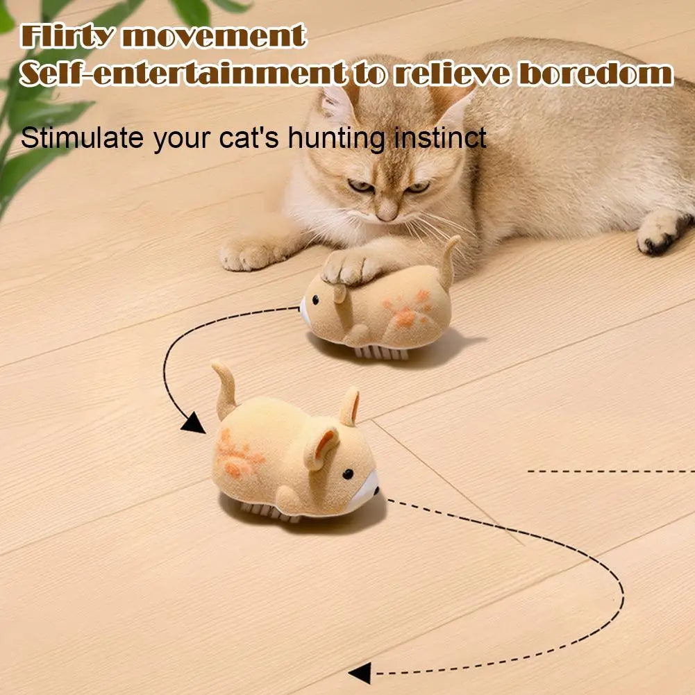 Interactive Cat Toys for Indoor Cats Cat Mouse Toy Electric Vibration Mouse Automatic Moving Kitten Toys Home Electric Hamster