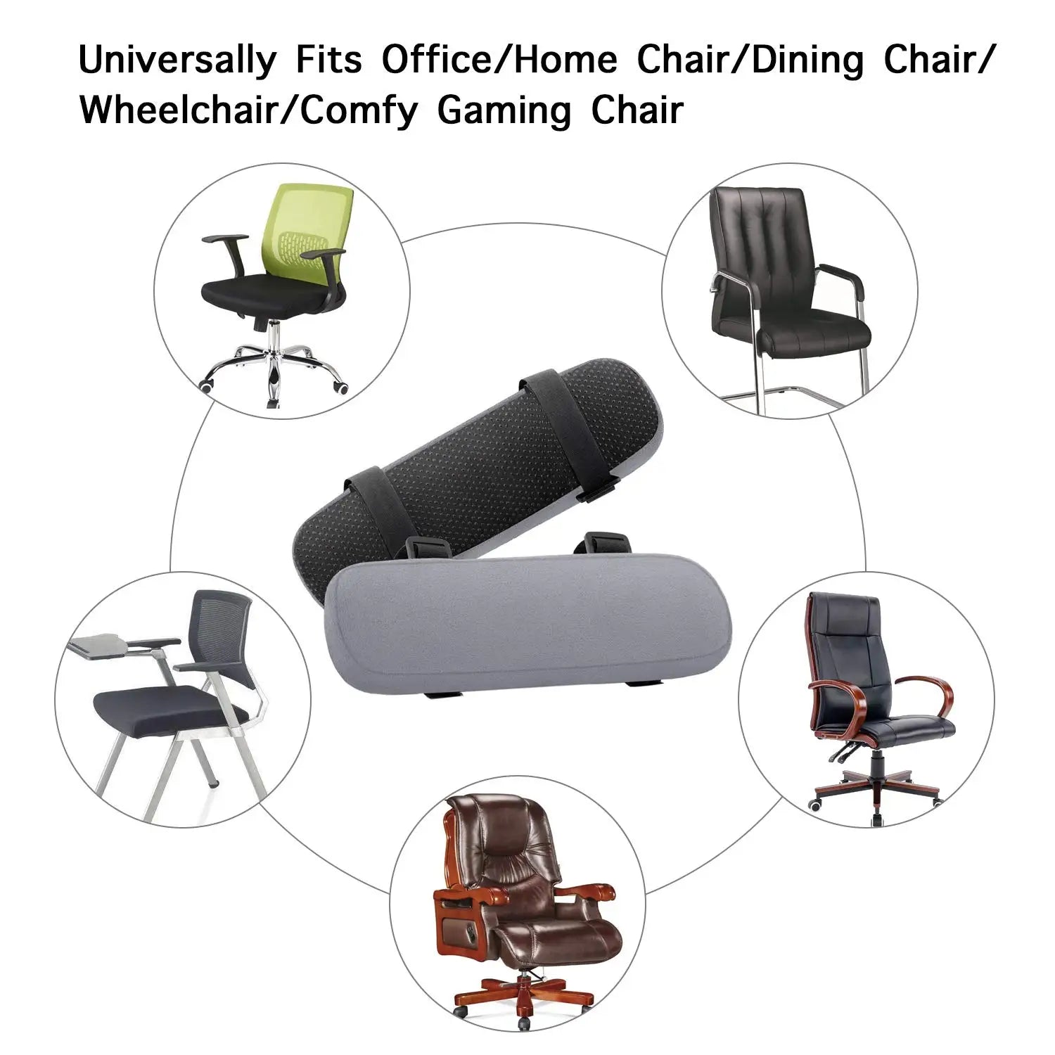 2PCS Soft Armrest Cushion PP Sponge Foam Home/Office Chair Arm Rest Covers Computer Gaming Elbow Cushion,Removable Washable