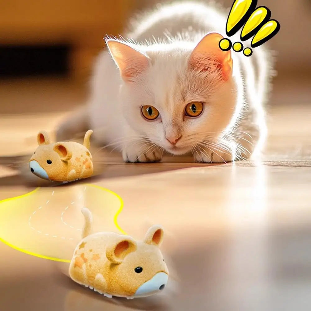 Interactive Cat Toys for Indoor Cats Cat Mouse Toy Electric Vibration Mouse Automatic Moving Kitten Toys Home Electric Hamster