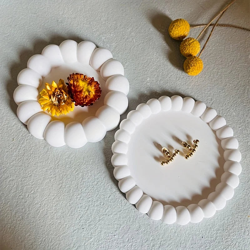 DIY Bubble Tray Coaster Silicone Mold Plaster Epoxy Concrete Cement Mould Handicrafts Gift Jewelry Storage Tray Home Decor