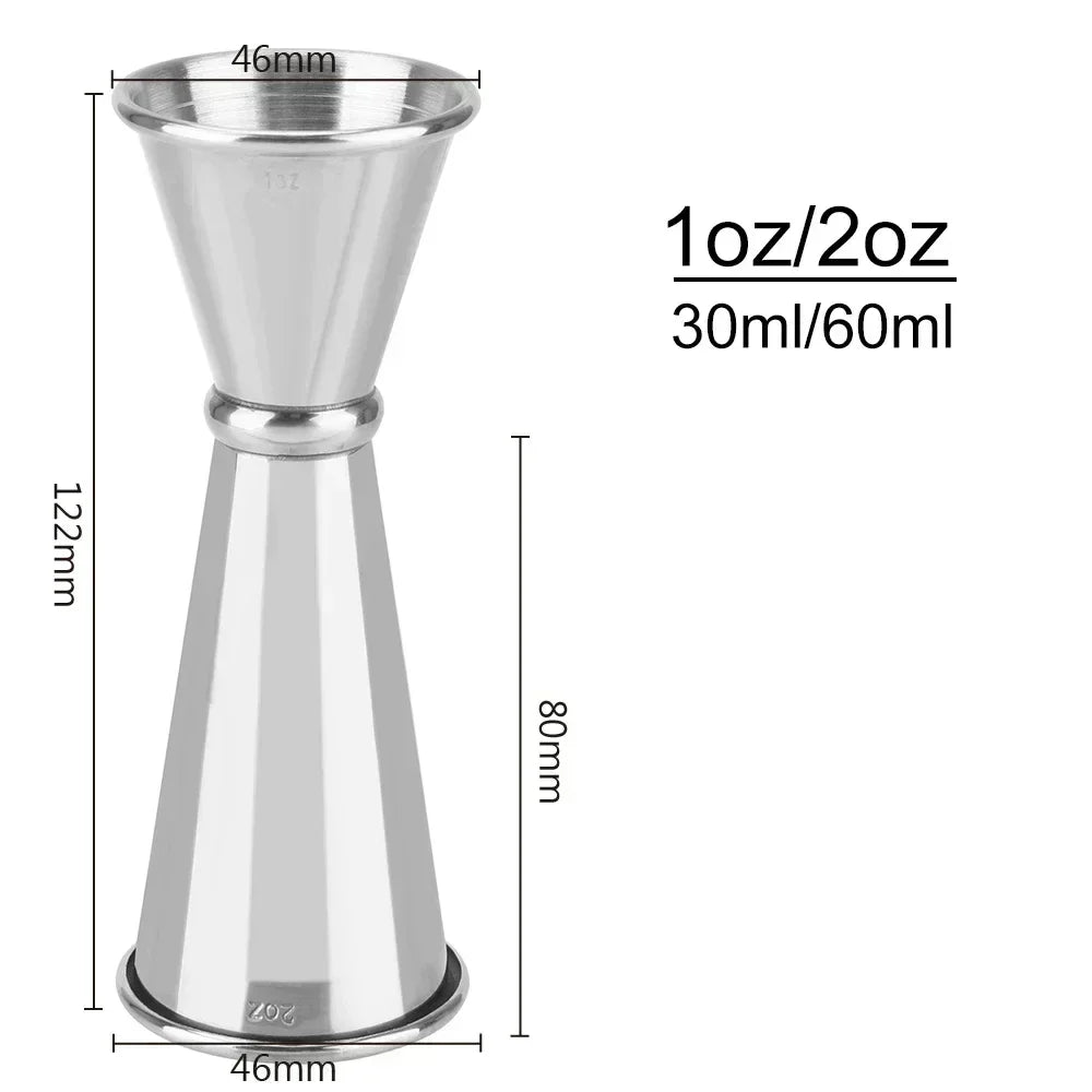 1/2PCS 30/60ml Cocktail Wine Shaker Measure Cup Stainless Steel Double Shot Drink Spirit Measure Jigger Kitchen Supplies Gadget