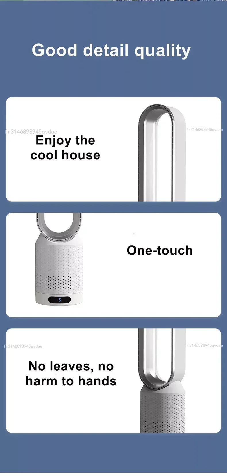 2025 Air Purification Circulation Bladeless Ultra-Quiet Dormitory Desk Floor Electric Fan Tower Bladeless