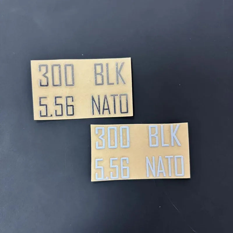 300BLK 5.56 NATO Metal Sticker DIY Decoration MK18 New Weill G36 Jinming M4 Gel Ball Water Gun HK416 LeHui AK74