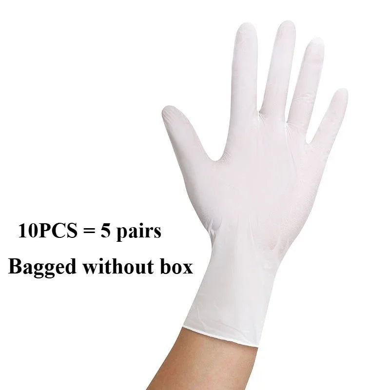 10/20/50/100PCS Disposable White Nitrile Gloves Household Cleaning Gloves Kitchen Cooking Tattoo Pet Tools Waterproof Latex Free
