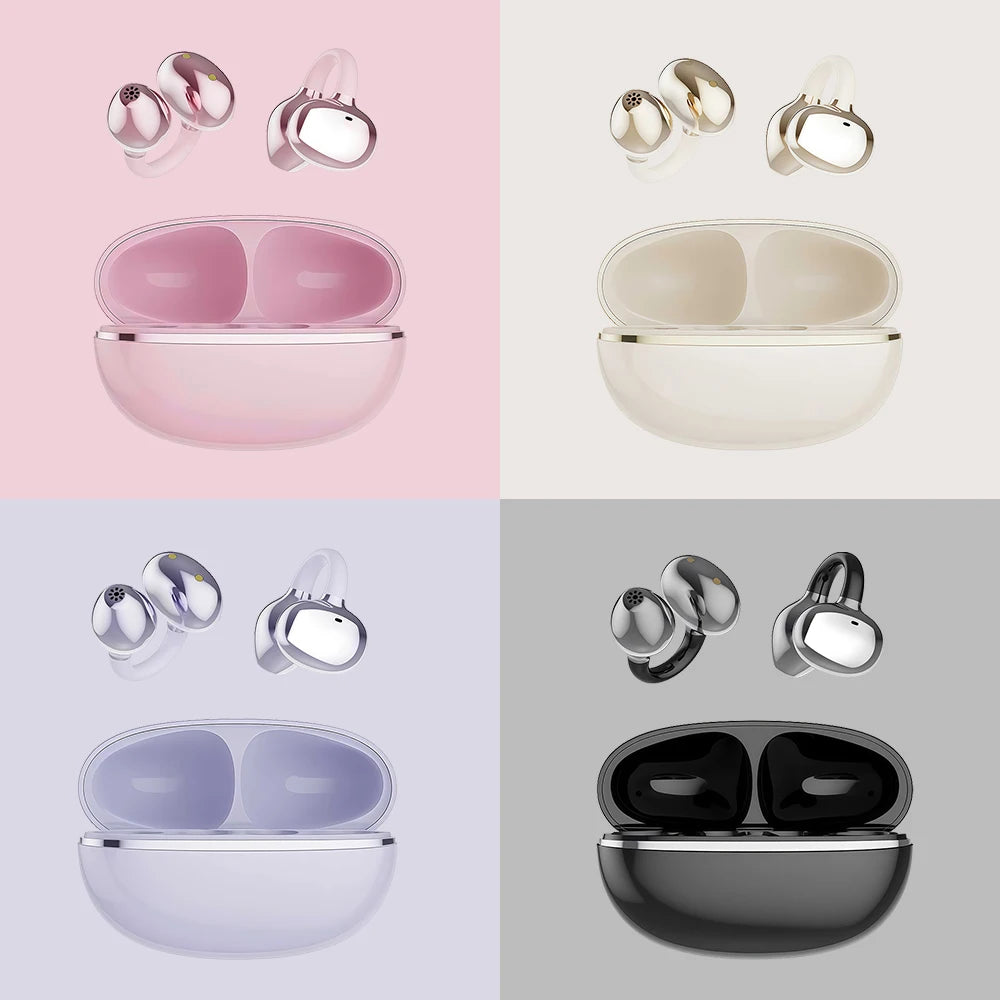Bluetooth Clip-On Earbuds Wireless Headphones Comfortable and Stylish Clip-On Design High Quality Sound Lightweight and Portable