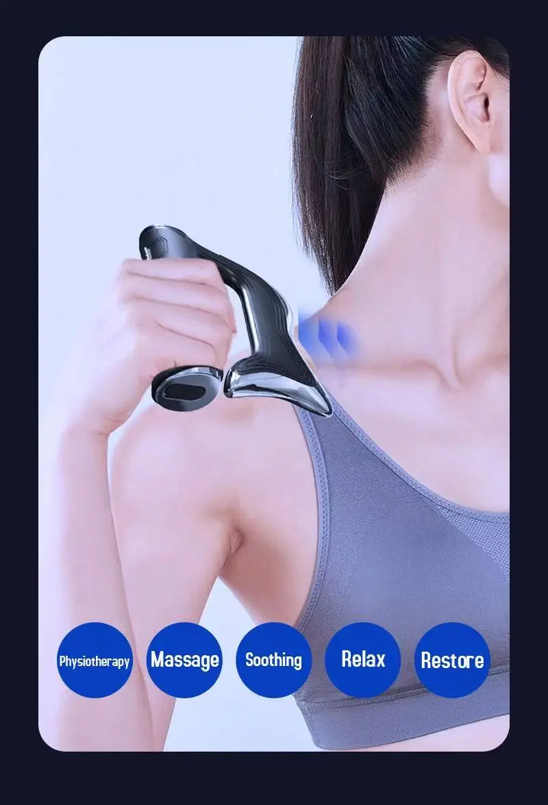 Electric Fascia Gun Knife Muscle Relaxation Microcurrent Fascia Massage LCD Vibration Warm Body Lifting Scraper Tool Massager