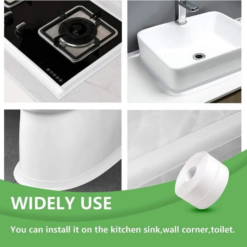 Waterproof Sealing Tape Strips PVC Self Adhesive Wall Sticker for Bathroom Shower Bath Seal Caulk Strip Kitchen Sink Mold Proof