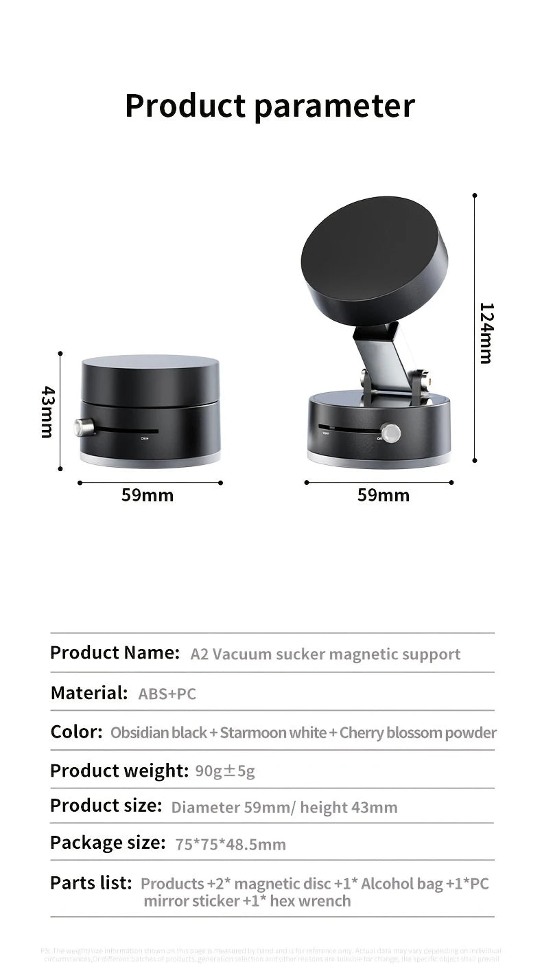 Magnetic Car Phone Holder Foldable Portable Holder for All Smartphones & Car Models 360° Rotatable Adjustable Lazy Phone Bracket
