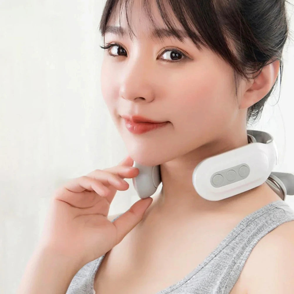 Cervical Massager 16 Modes USB Smart Pulse Heating 4 Neck Massager for Neck Tension NeckMassager Vibrator Heating Massager