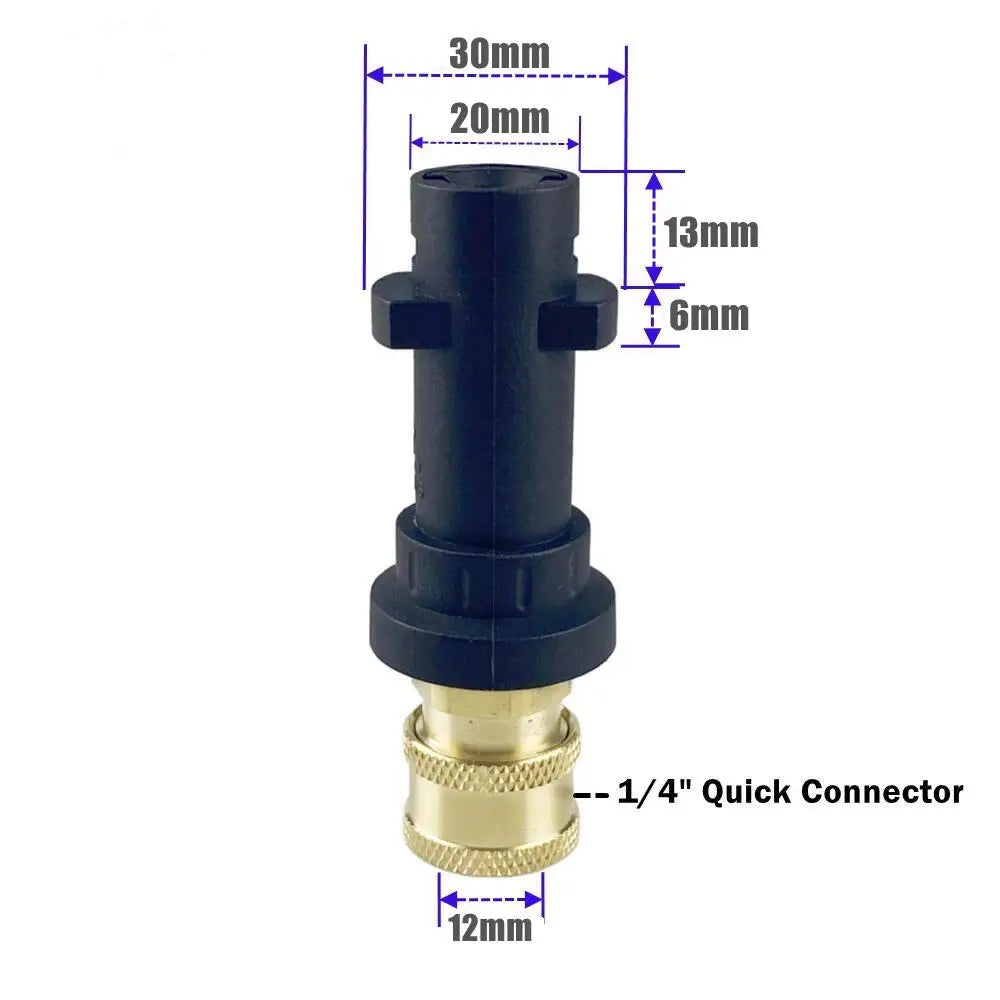 4000 PSI Karcher Adaptor To 1/4" Quick Connect With 5 Sprayer Nozzles For K2 K3 K4 K5 K7 High Pressure Wash Water Gun