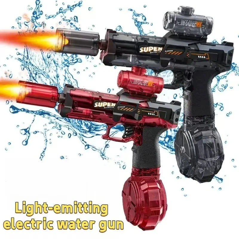 Electric Gatling LED Light Water Gun High-Speed Continuous Burst Rotating Summer Outdoor Beach Pool Party shooting Toy Gift