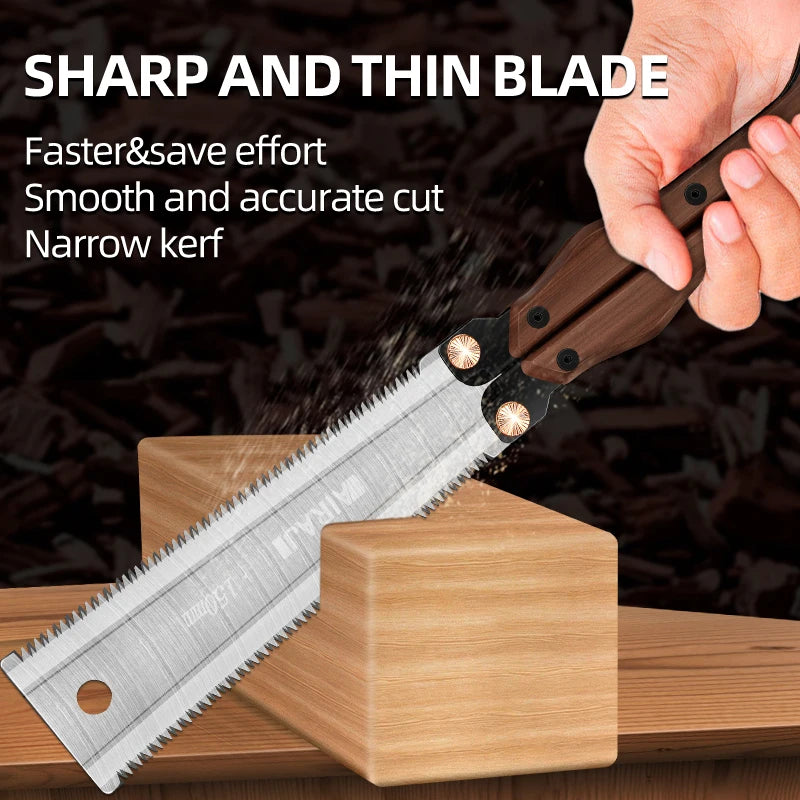 AIRAJ Double-Sided Folding Saw Gardening Pruning Saw Outdoor Camping Industrial Grade Anti Slip And Durable Manual Hardware Tool
