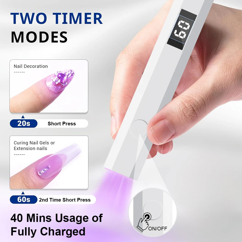 Timerable UV LED Nail Lamp with Adjustable Bracket Base and LED Indicator, Professional Nail Dryer for Fast Curing and Gel Nails