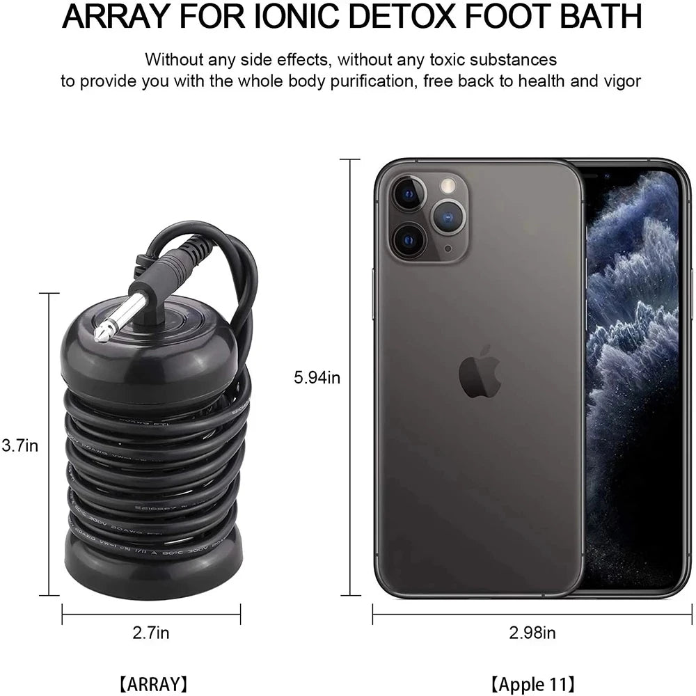 Detox Ionic Foot Spa Bath Massager Machine Mini Foot Bath Detoxifier Health Therapy Cleanse Footspa Vibration Care Arrays Aqua