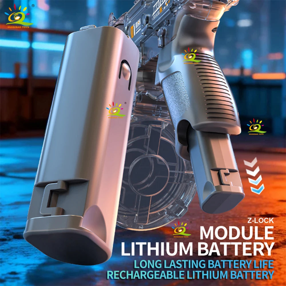 HUIQIBAO Electric water gun, fully automatic assault gun, large capacity design, outdoor beach swimming pool shooting game