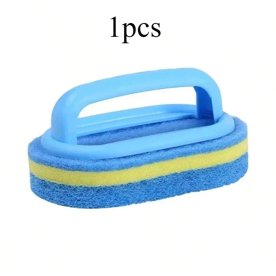 Cleaning Brush with Handle Kitchen Sponge Wipe Thickening Bathroom Tile Household Stain Removal Clean Tools