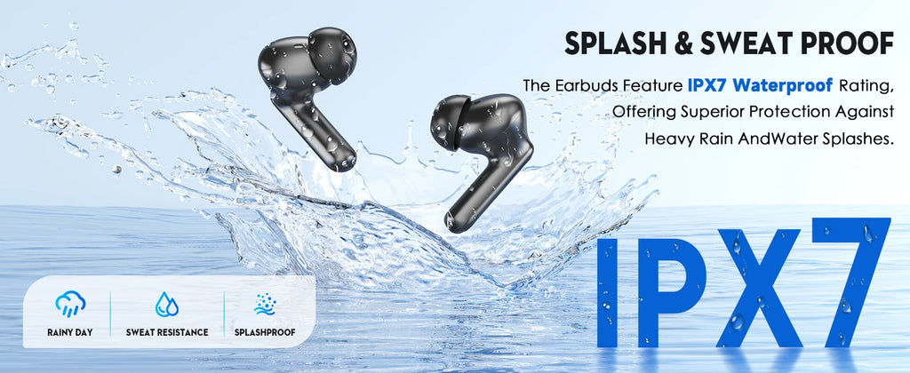 Bluetooth 5.3 Earbuds 50H Playtime LED Display Wireless Headphones ENC Noise Cancelling HiFi Stereo IPX7 Waterproof Sports Heads