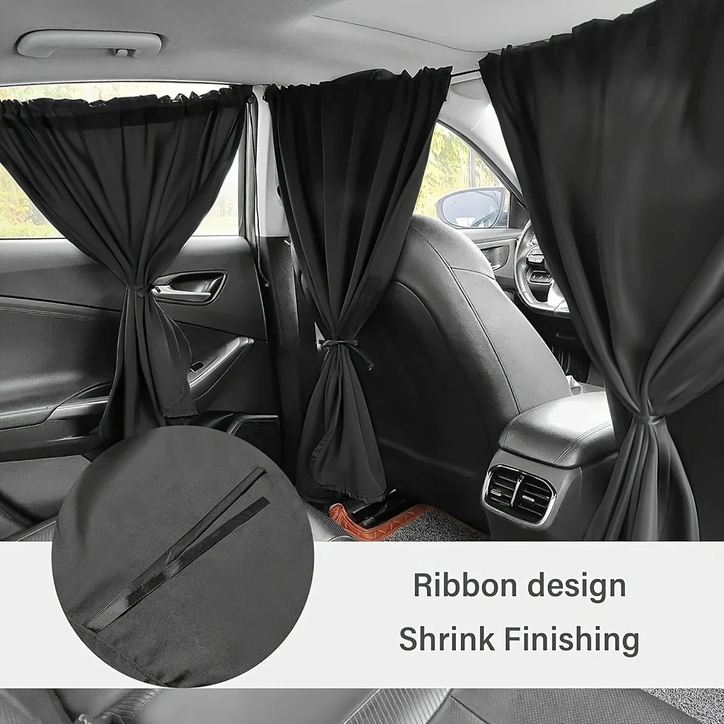 4pcs Car Privacy Curtain Set Window Shade for Travel Nap Night Camping - Detachable Simple Curtain for Vehicle Windows