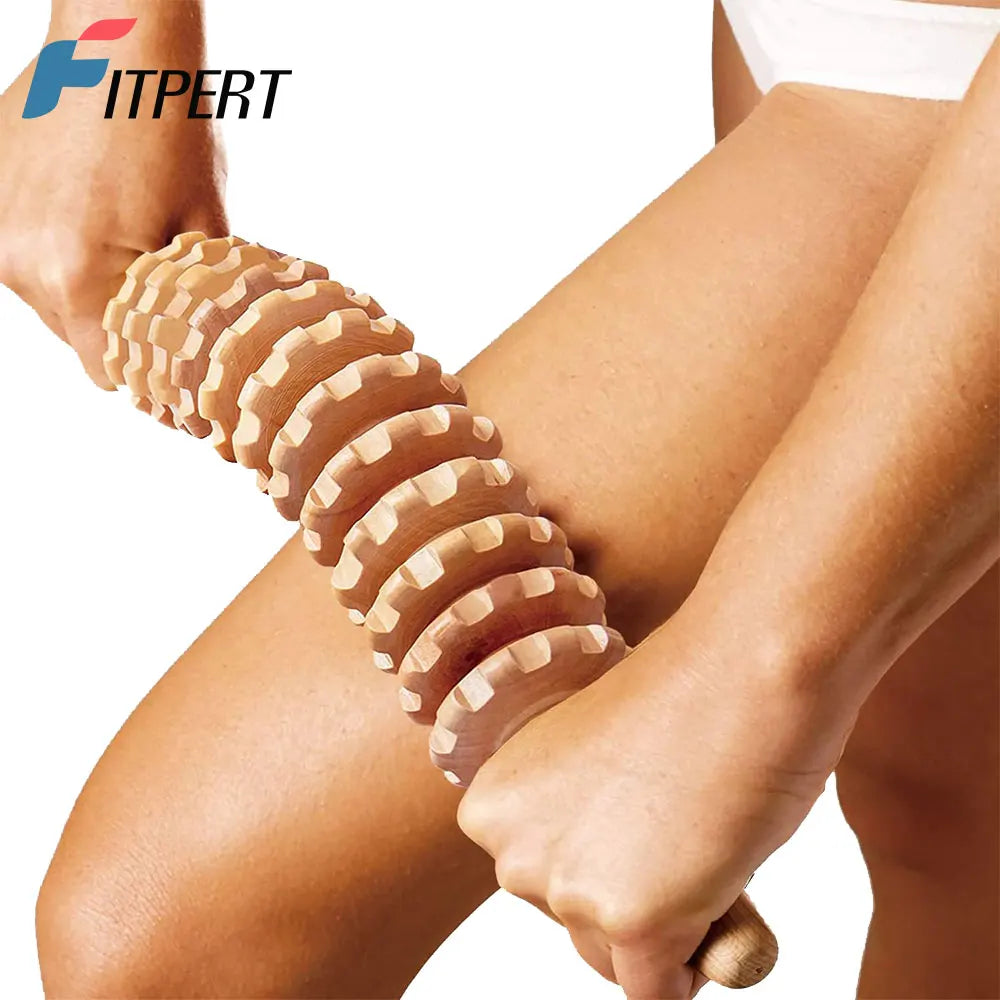 Curved Wood Roller for Stomach Cellulite,Wooden Therapy Massage Tool for Body Shaping,Wood Massager Stick for Lymphatic Drainage
