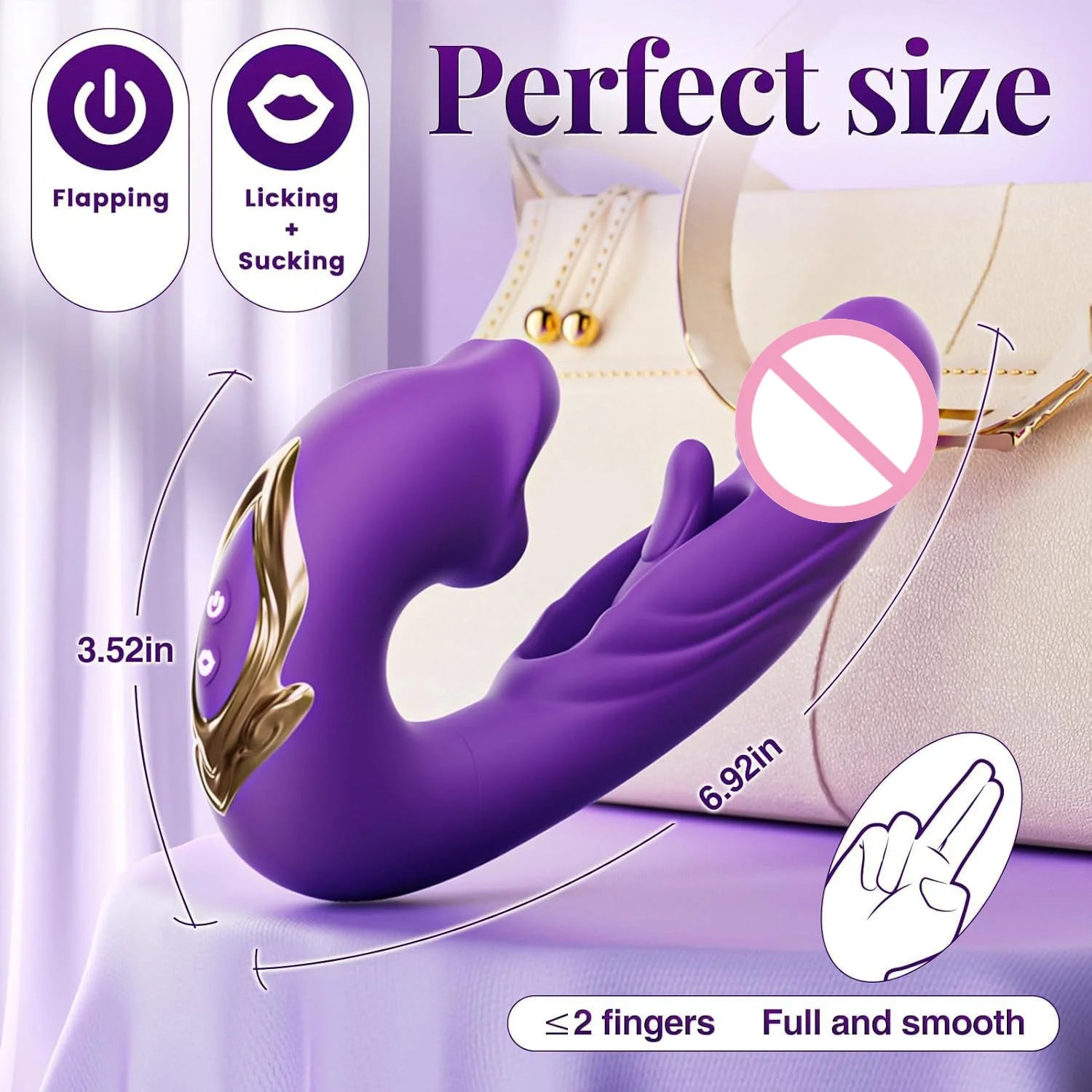 3In1 Telescopic Flapping Vibrator Waterproof G-Spot Clitoral Dual Stimulator Finger-Flapping Tongue Licking Women's Sex Toy
