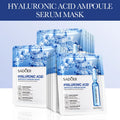 15pcs SADOER 24K Gold Vitamin C Hyaluronic Acid Facial Masks for Face Moisturizing Firming Hydrating Face Mask Facial Skin Care