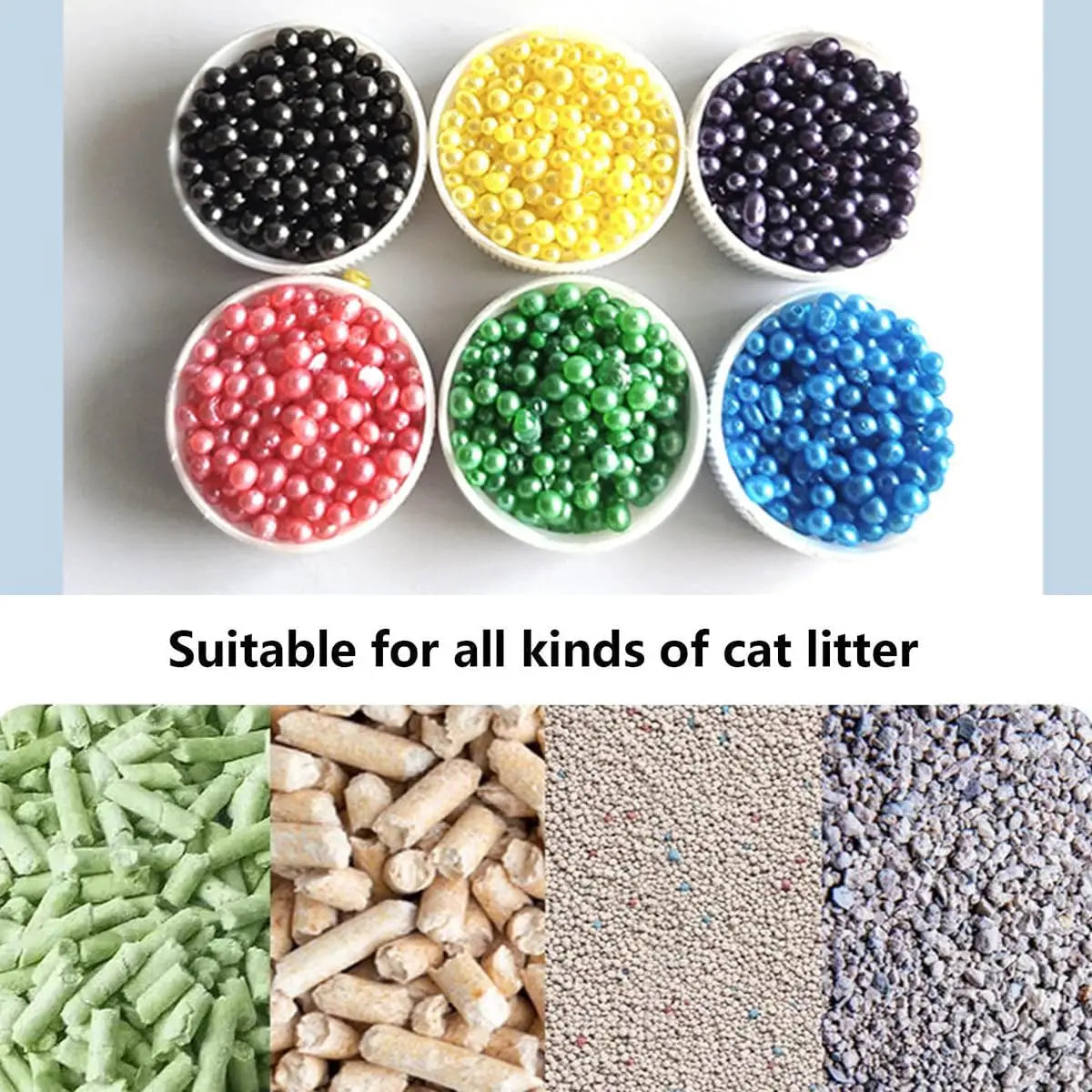 A bottle of deodorant beads for cat sand: makes your home smell comfortable and eliminates odors