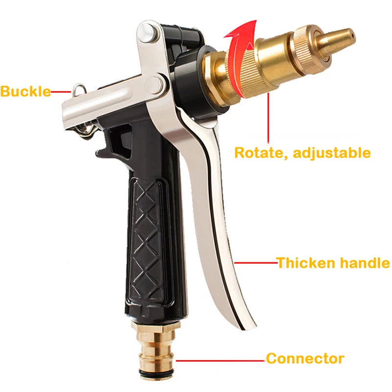 Portable High-pressure Car Wash Water Gun Head Copper Nipple Interface Water Gun Garden Gardening Cleaning Tool
