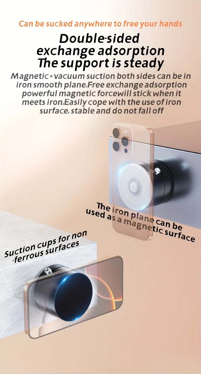 Magnetic Car Phone Holder Foldable Portable Holder for All Smartphones & Car Models 360° Rotatable Adjustable Lazy Phone Bracket