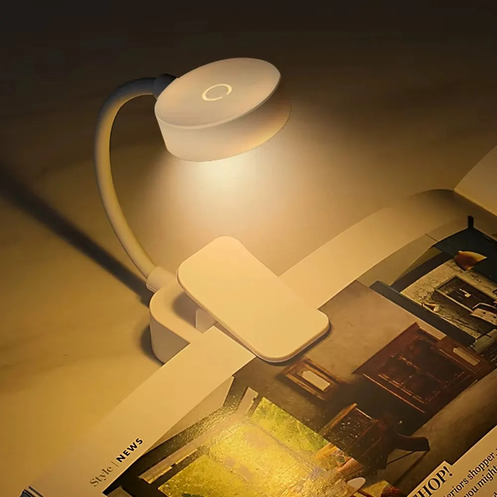 Mini LED Reading Book Light Table Lamp 3 Modes Adjustable Eye Protection Clip-On Study Reading Lamp for Travel Bedroom Book