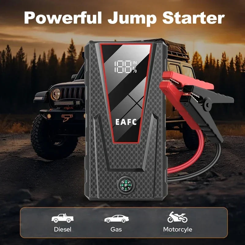 Car Jump Starter 1200A Wireless Charger Power Bank for 12V Car Emergency Starter  For Petrol 4.0L Diesel 2.0L