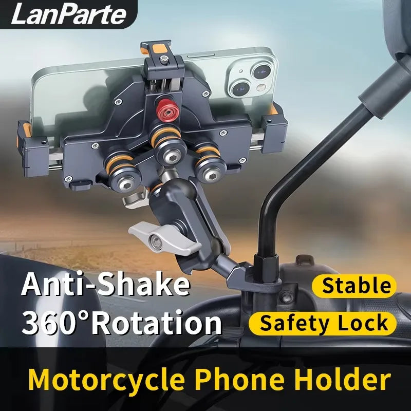 Metal Shockproof Motorcycle Phone Holder 4 Vibration Dampener 15W Wireless Charger Fast Charging Motorbike Bicycle Bike Stand