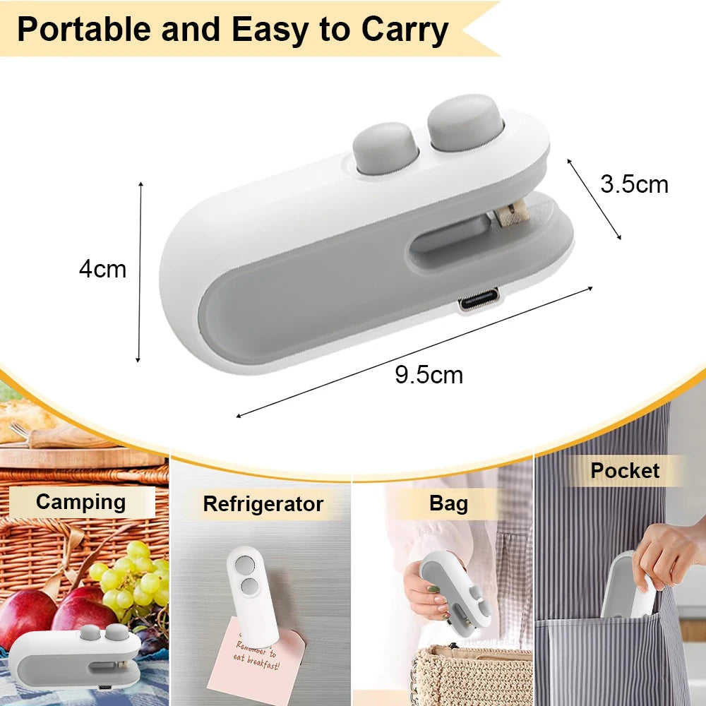**Mini Portable Bag Sealer | Handheld Heat Sealer for Food, Snacks & Plastic Packaging**  (86 characters)
