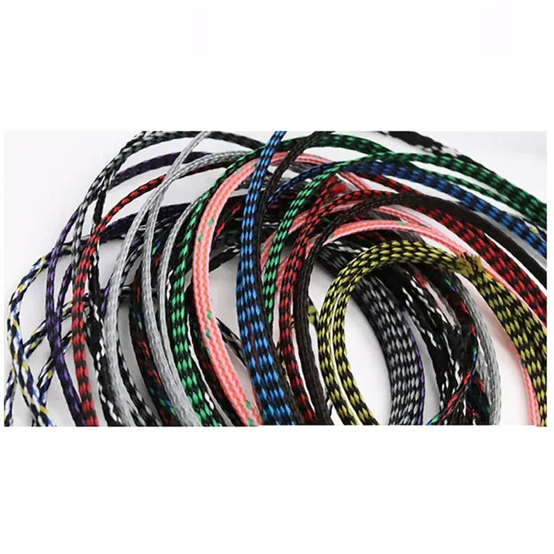 4/8/12mm PP Cotton Yarn + PET Woven Cotton Mesh Braided Cable Sleeve Expanding Braided Sleeving Wire Cable Harness Sheathing