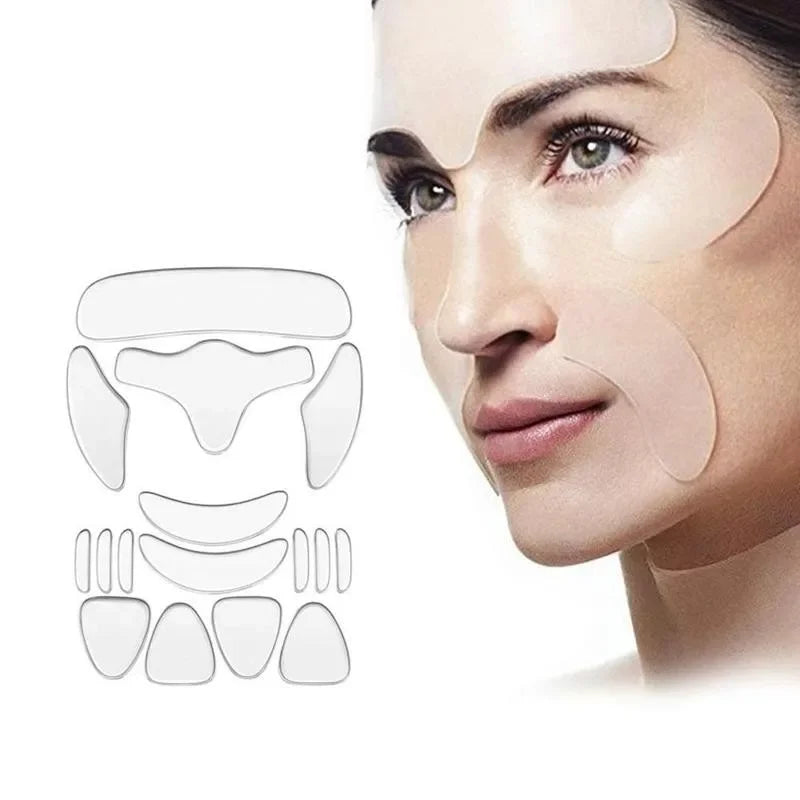 1-3sets Reusable Silicone Patches Anti Rimpel Pads Wrinkle Removal Sticker Face Forehead Neck Eye Sticker Skin Care Patch