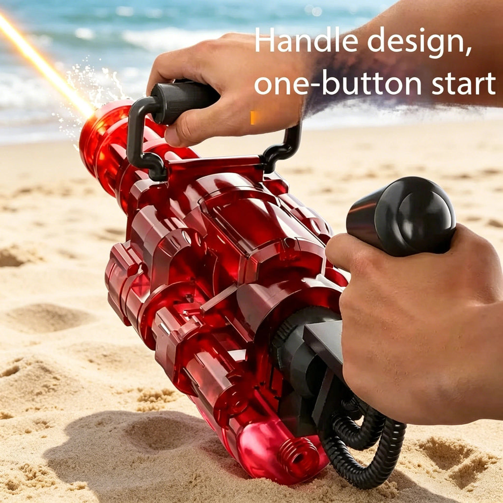 Electric Gatling LED Light Water Gun High-Speed Continuous Burst Rotating Summer Outdoor Beach Pool Party shooting Toy Gift
