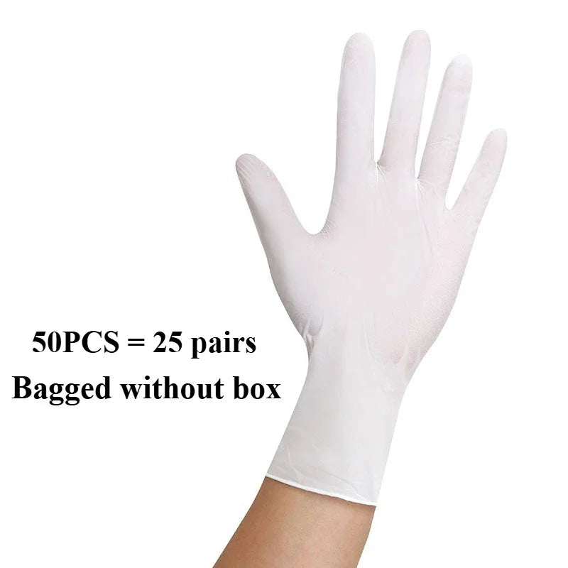 10/20/50/100PCS Disposable White Nitrile Gloves Household Cleaning Gloves Kitchen Cooking Tattoo Pet Tools Waterproof Latex Free