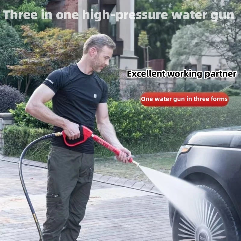 Pure copper high-pressure water gun for car washing, water gun cleaning machine, movable quick insertion cleaning gun