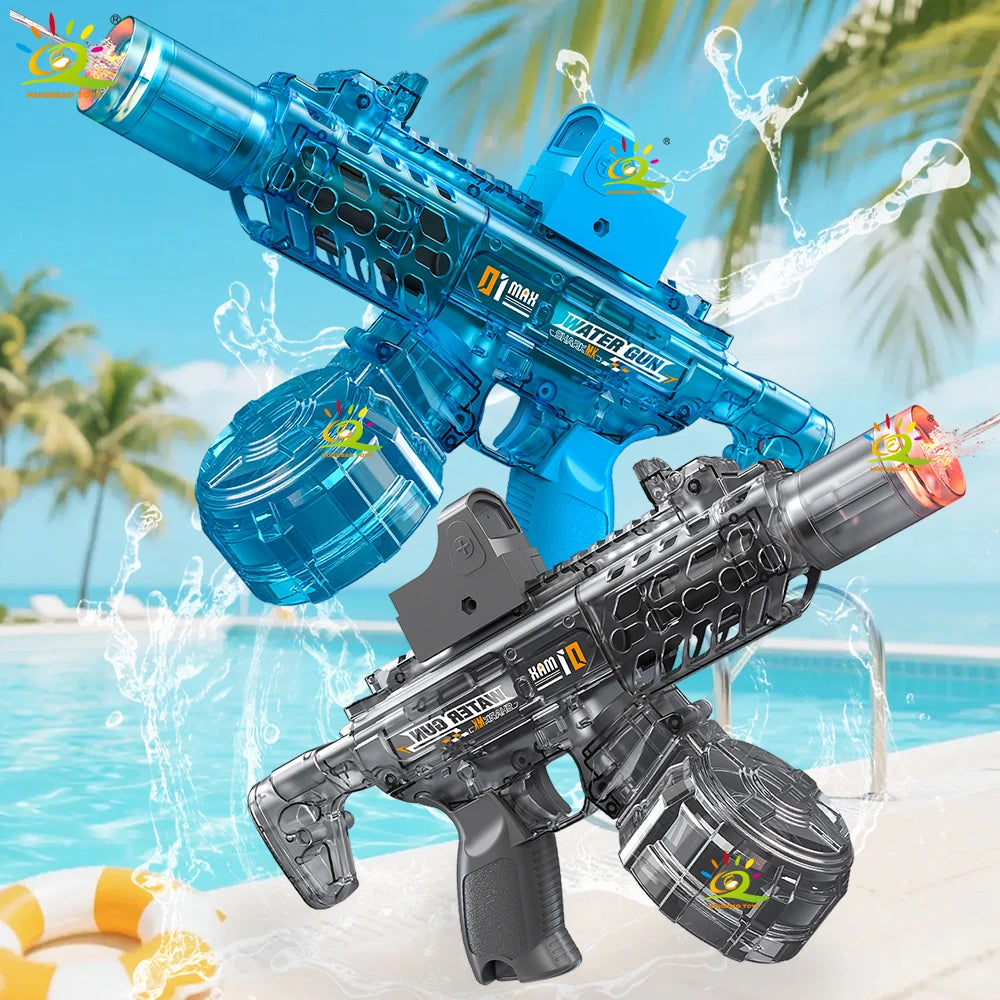 HUIQIBAO Electric water gun, fully automatic assault gun, large capacity design, outdoor beach swimming pool shooting game