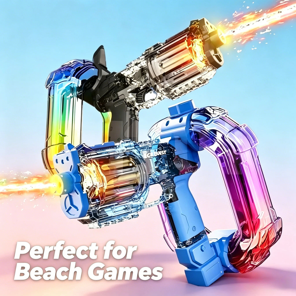 TK Hot！Electric Revolver Water Gun Toys with Colorful Lights and Sound Effects Automatic Summer Water Toy Compatible with FUNWEE