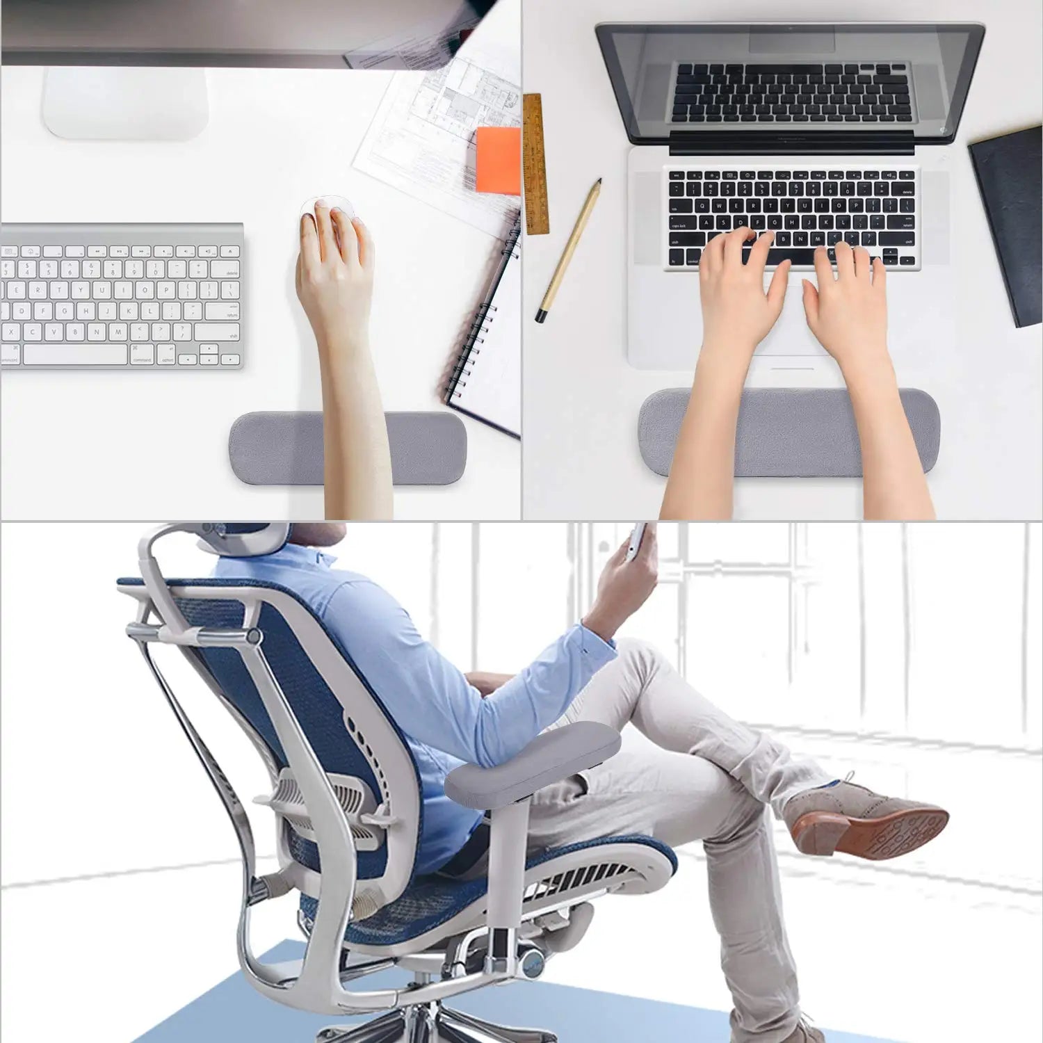 2PCS Soft Armrest Cushion PP Sponge Foam Home/Office Chair Arm Rest Covers Computer Gaming Elbow Cushion,Removable Washable