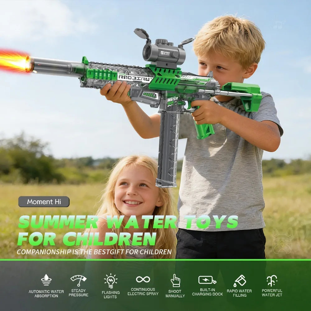 MK9 Large Electric Water Gun Summer Outdoor Beach Firing Shooting Game Water Fight Toy for Children Gifts