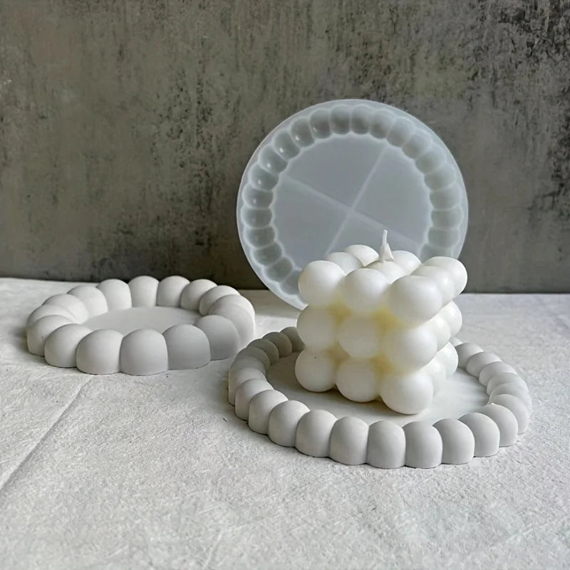 DIY Bubble Tray Coaster Silicone Mold Plaster Epoxy Concrete Cement Mould Handicrafts Gift Jewelry Storage Tray Home Decor