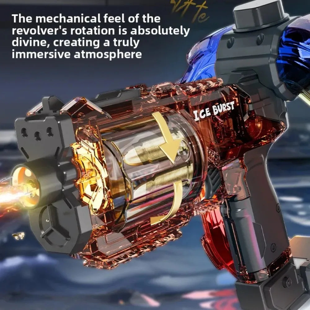 TK Hot！Electric Revolver Water Gun Toys with Colorful Lights and Sound Effects Automatic Summer Water Toy Compatible with FUNWEE