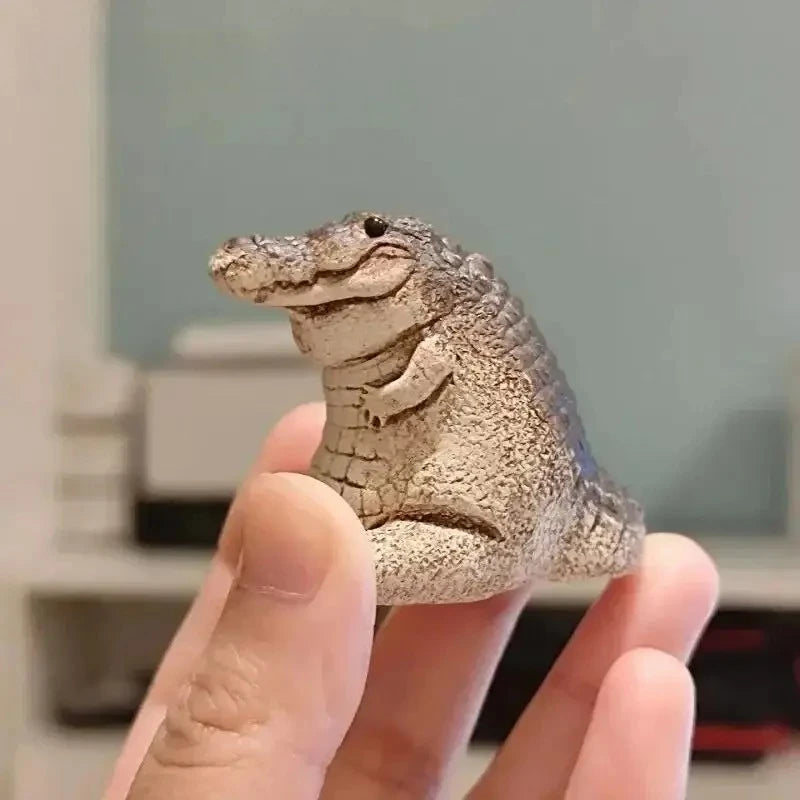 1PC Boutique Tea Pet Small Crocodile Tea Pet Ornament Handmade Tea Ceremony Tea Game Financial Tea Table Gift