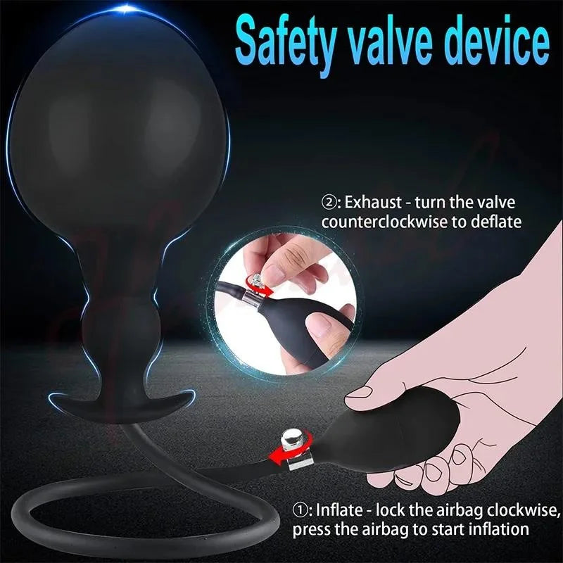 Adult G spot Expansion Stimulator Silicone Inflatable Butt Plug Big Dildo Insertion Sex Toy Male Prostate Massager Anal Sex Toys
