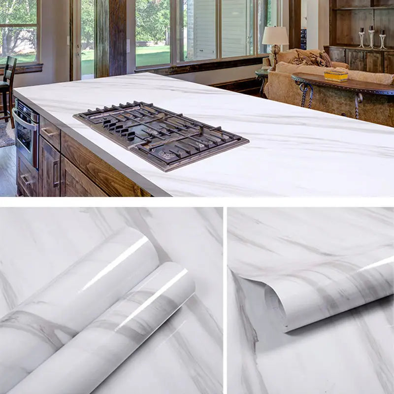 Modern Kitchen Contact Paper DIY Self Adhesive Waterproof Wallpaper Fire Prevention Wall stickers Home Decor Sticky Films