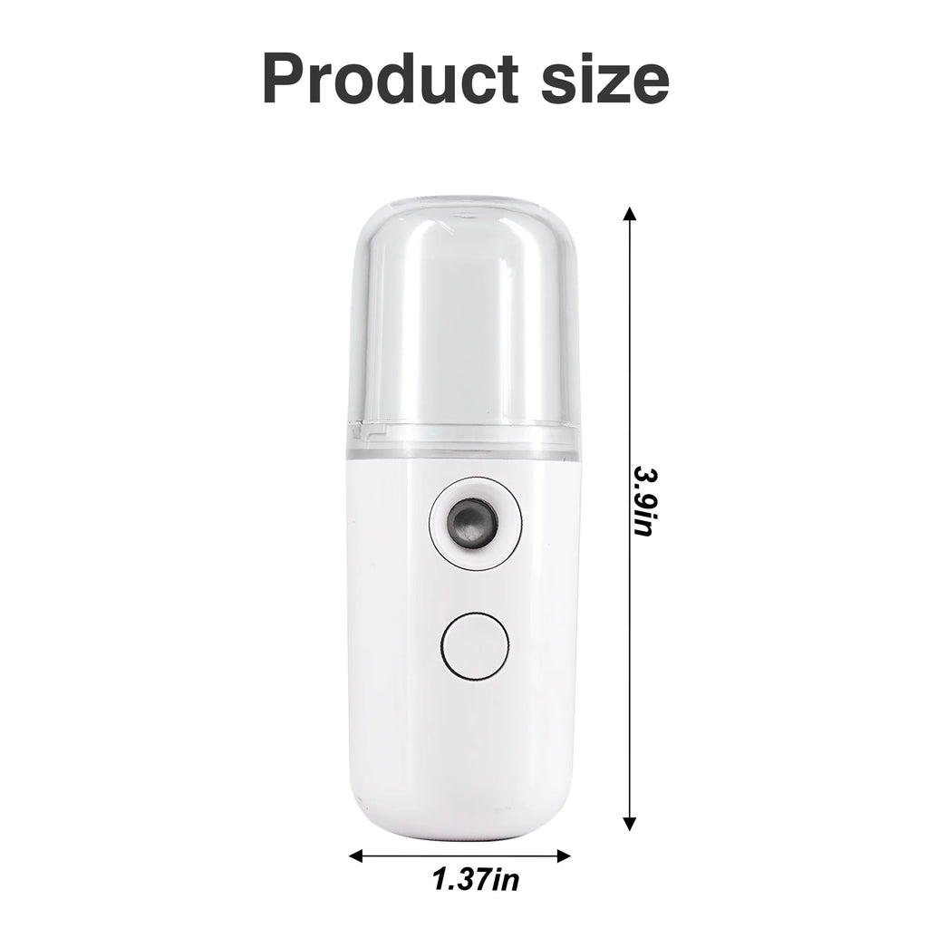 Facial Steamer, Handy Mini Mister, USB Rechargeable Mist Sprayer, 30ml Visual Water Tank Moisturizing&Hydrating for Face, Daily Makeup, Skin Care, Eyelash Extensions