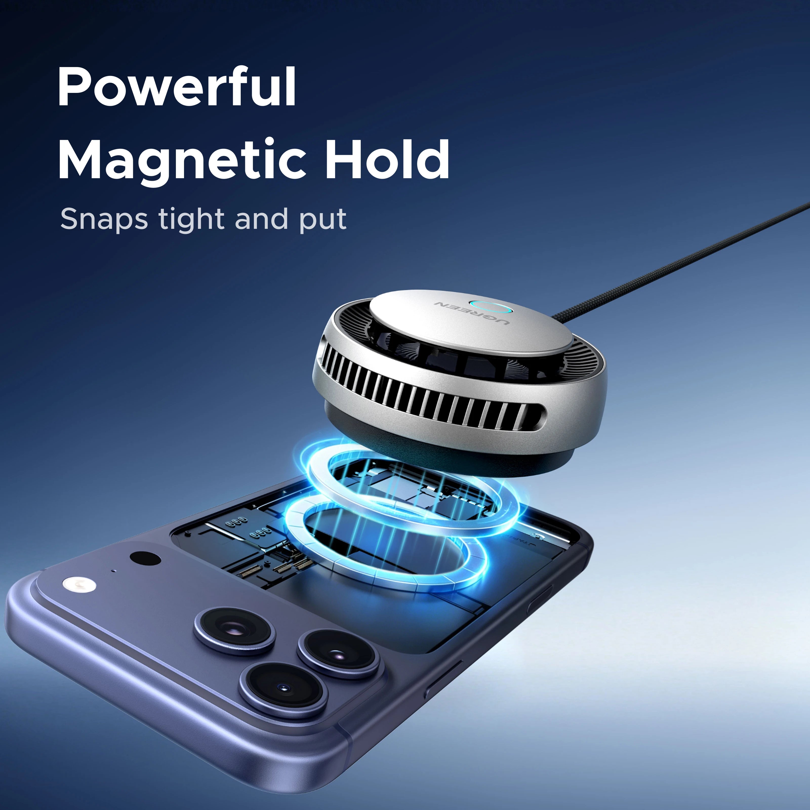 UGREEN MagFlow Pro Qi2.2 25W Magnetic Wireless Charger with Cooling Fan For iPhone 17 16 Pro Max TEC Cooling Charging Pad