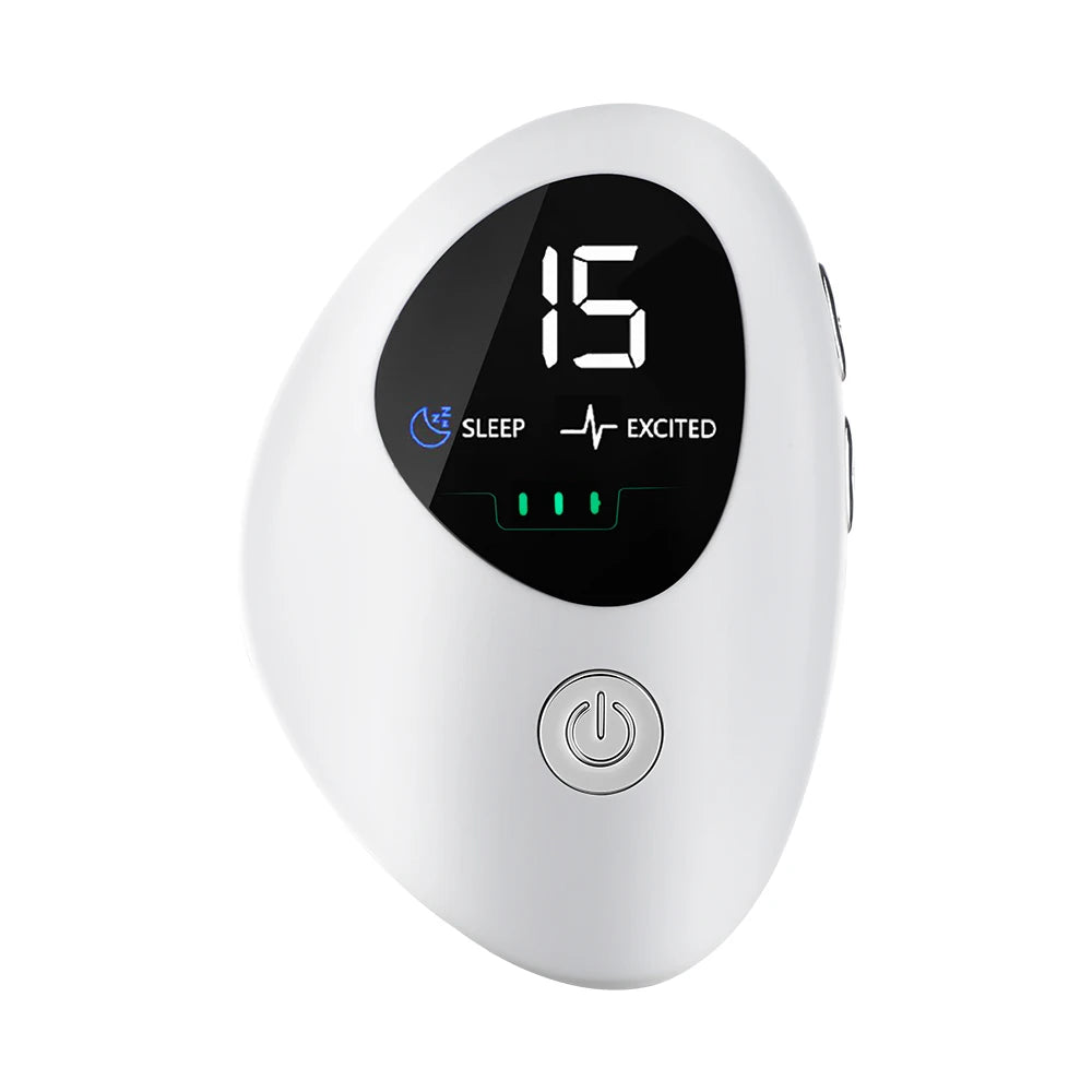 Microcurrent Sleep Aid Device CES Palm 15 Level Pluse Stimulation Massager Sleep Instrument for Insomnia Stress Anxiety Relief