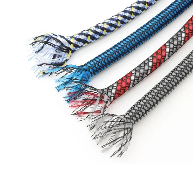 4/8/12mm PP Cotton Yarn + PET Woven Cotton Mesh Braided Cable Sleeve Expanding Braided Sleeving Wire Cable Harness Sheathing